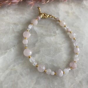 Bransoletka różowa monetka